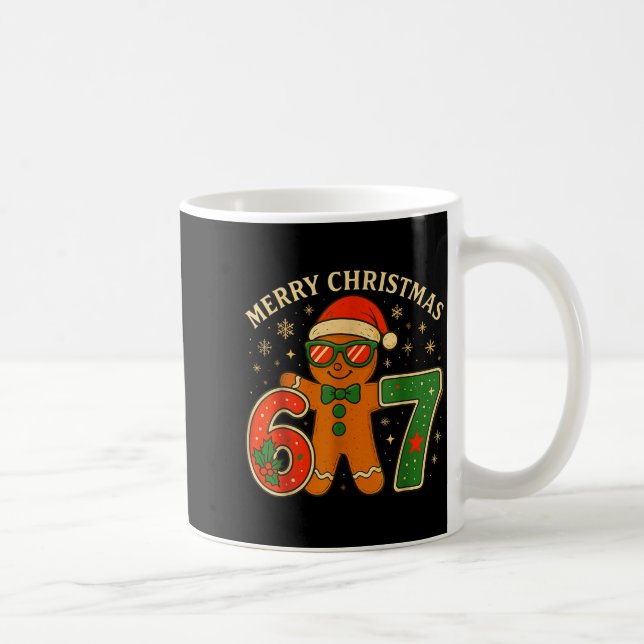 67 Meme Six Seven 6 7 Meme Funny Christmas Gingerb Coffee Mug (Right)