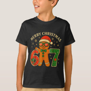 67 Meme Six Seven 6 7 Meme Funny Christmas Gingerb T-Shirt