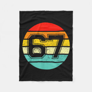 67 Meme Six Seven 6 7 Meme Funny Number Vintage Fleece Blanket