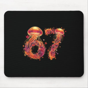 67 Meme Six Seven 6 7 Retro Jellyfish Sea Ocean Th Mouse Pad