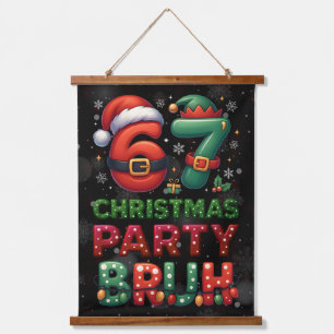 67 Meme Six Seven Bruh Funny Christmas 6 7 Hanging Tapestry