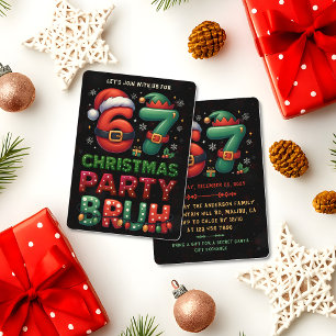 67 Meme Six Seven Bruh Funny Christmas 6 7 Invitation