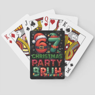 67 Meme Six Seven Bruh Funny Christmas 6 7 Playing Cards