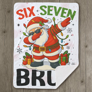 67 Meme Six Seven Bruh Funny Christmas 6 7 Sherpa Blanket