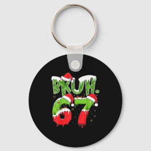 67 Meme Six Seven Bruh Funny Number Christmas Keychain