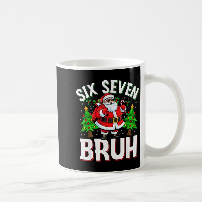 67 Meme Six Seven Bruh Santa Funny Christmas Kids  Coffee Mug (Right)