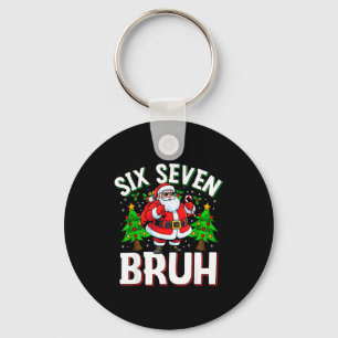 67 Meme Six Seven Bruh Santa Funny Christmas Kids  Keychain