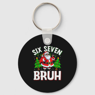 67 Meme Six Seven Bruh Santa Funny Christmas Kids Keychain