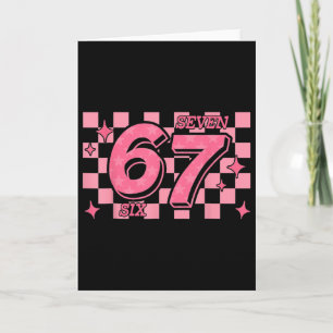 67 Meme Six Seven Checkered Card