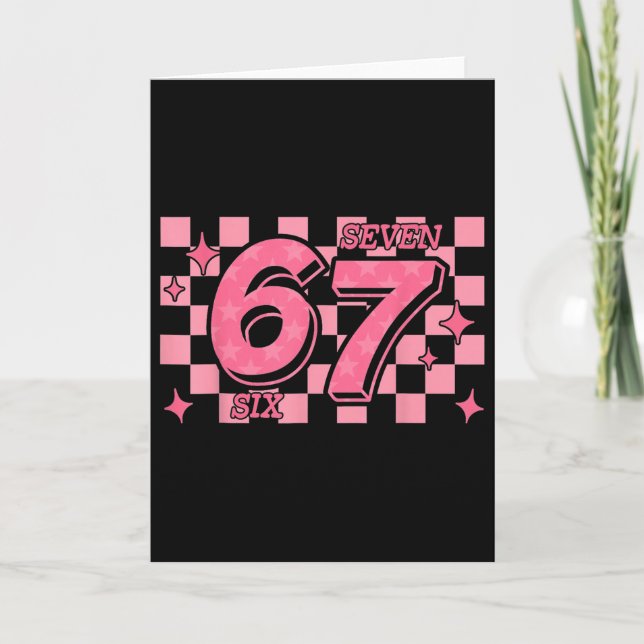 67 Meme Six Seven Checkered  Card (Front)