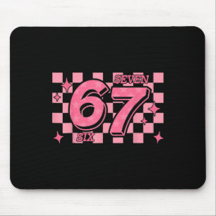 67 Meme Six Seven Checkered Mouse Pad