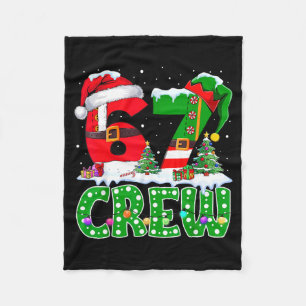 67 Meme Six Seven Christmas Crew Xmas Lights Famil Fleece Blanket