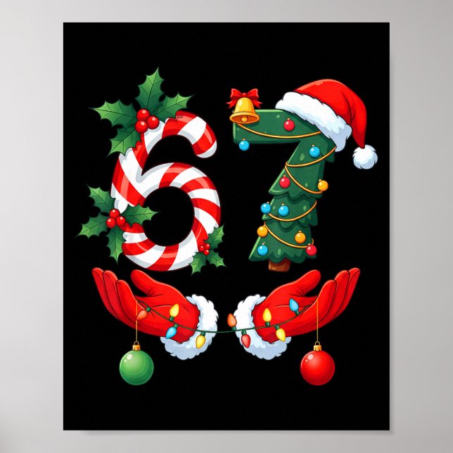 67 Meme Six Seven Christmas Pajamas For Women Men  Poster (Front)