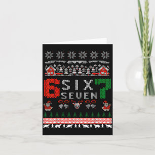 67 Meme Six Seven Christmas Ugly Sweater For Kids Card