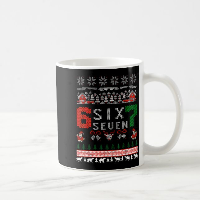 67 Meme Six Seven Christmas Ugly Sweater For Kids  Coffee Mug (Right)