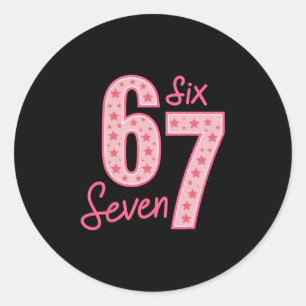 67 Meme Six Seven  Classic Round Sticker