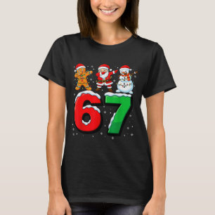 67 Meme Six Seven Dabbing Santa 6 7 Funny Christma T-Shirt