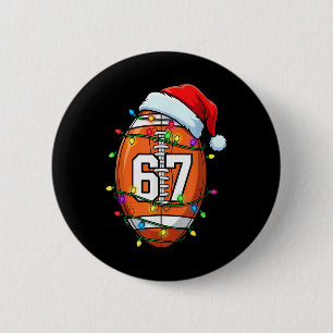 67 Meme Six Seven Football Santa Funny Christmas M 2 Inch Round Button