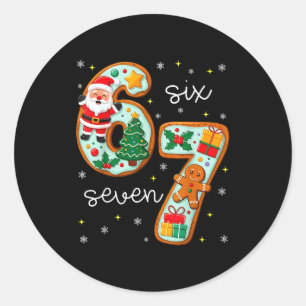 67 Meme Six Seven For Kids Women Men Boys Girls Ch Classic Round Sticker