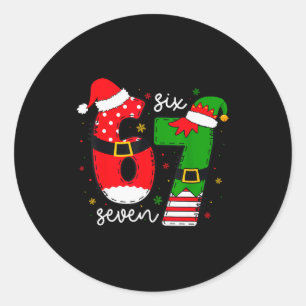 67 Meme Six Seven For Kids Women Men Boys Girls Ch Classic Round Sticker