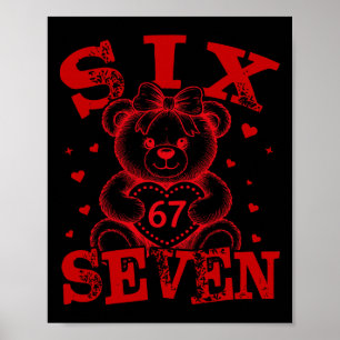 67 Meme Six Seven For Kids Women Men Boys Girls Va Poster