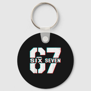 67 Meme Six Seven Funny 6 7 Gen Alpha Slang 6-7 Keychain