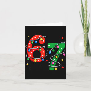 67 Meme Six Seven Funny Christmas Pajamas Boys Gir Card