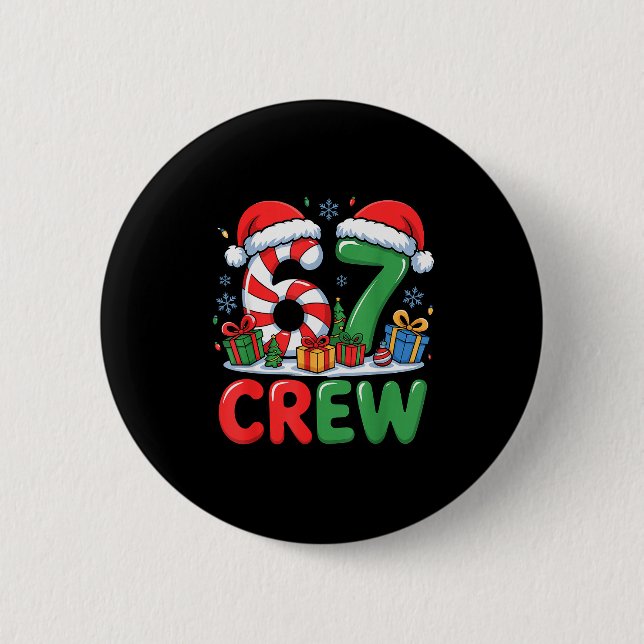 67 Meme Six Seven Funny Christmas Women Men Boys G 2 Inch Round Button (Front)