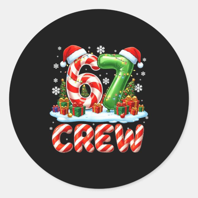 67 Meme Six Seven Funny Christmas Women Men Boys G Classic Round Sticker (Front)