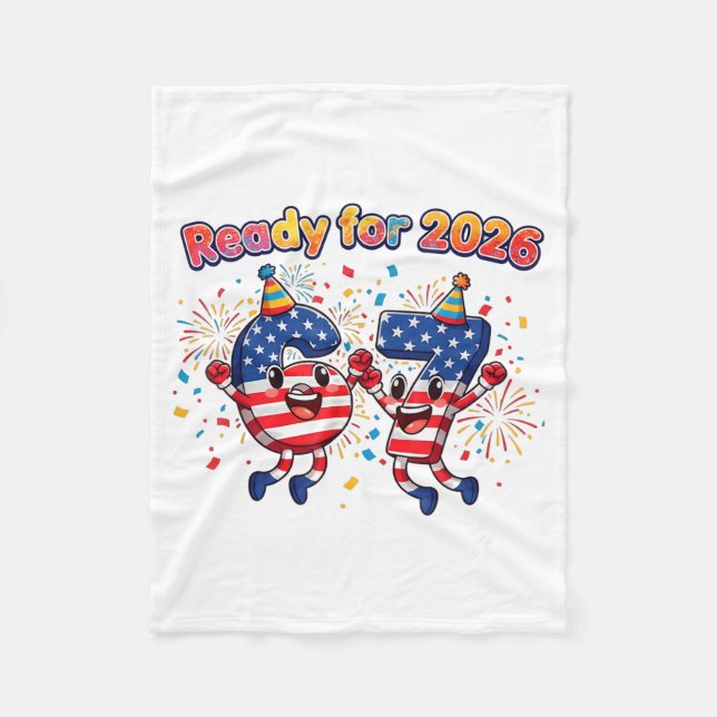 67 Meme Six Seven Funny New Year 2026 Party Men Wo Fleece Blanket (Front)