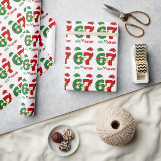 67 Meme Six Seven Gen Alpha Christmas Wrapping Paper