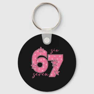 67 Meme Six Seven Gen Alpha Slang Cute Pink 6 7 Gi Keychain