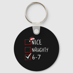 67 Meme Six Seven Men Boys Christmas 6-7 Meme Nice Keychain