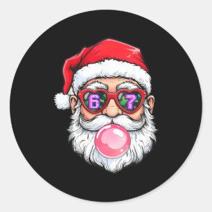 67 Meme Six Seven Number 6-7 6 7 Funny Santa Xmas  Classic Round Sticker