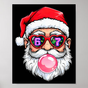 67 Meme Six Seven Number 6-7 6 7 Funny Santa Xmas  Poster