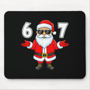 67 Meme Six Seven Number 6 7 Funny Santa Xmas Chri Mouse Pad