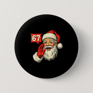 67 Meme Six Seven Santa Funny Christmas Gen Z Alph 2 Inch Round Button