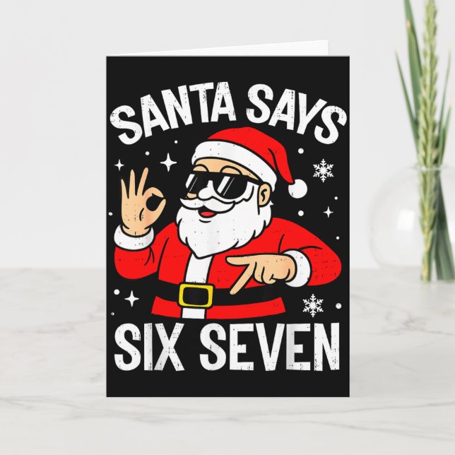 67 Meme Six Seven Santa Funny Christmas Gen Z Alph Card (Front)