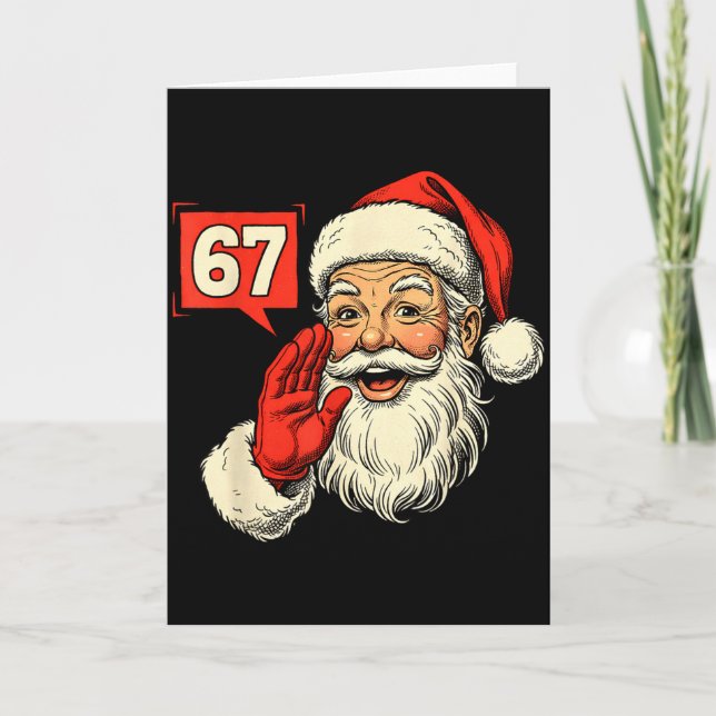 67 Meme Six Seven Santa Funny Christmas Gen Z Alph Card (Front)