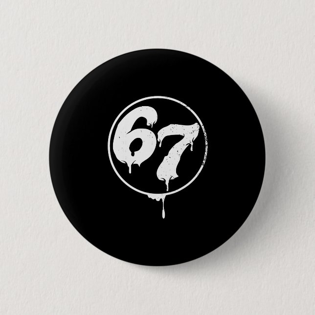 67 Meme Six Seven Urn Graffiti Style  2 Inch Round Button (Front)