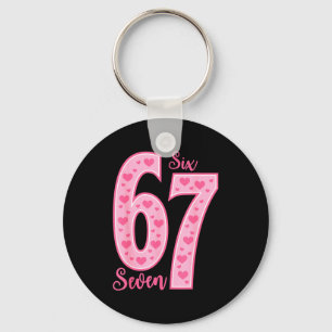 67 Meme Six Seven Valentines Days Keychain