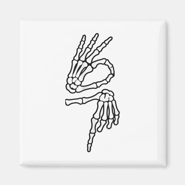 67 Meme Skeleton Hand 6 7 Halloween Six Seven _1  Magnet (Front)