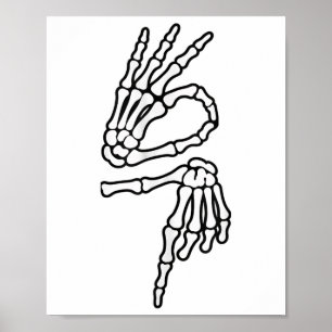 67 Meme Skeleton Hand 6 7 Halloween Six Seven _1  Poster