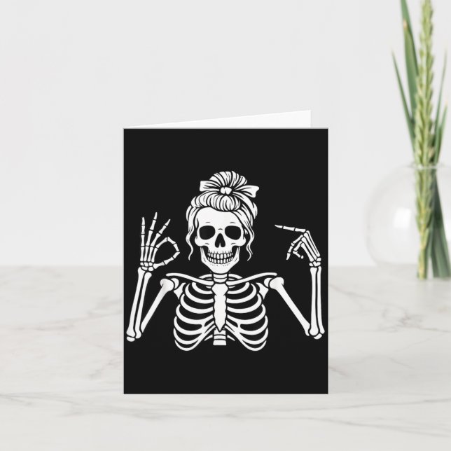 67 Meme Skeleton Hand 6 7 Halloween Six Seven Card (Front)
