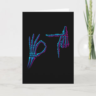67 Meme Skeleton Hand 6 7 Halloween Six Seven Funn Card