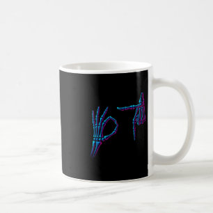 67 Meme Skeleton Hand 6 7 Halloween Six Seven Funn Coffee Mug