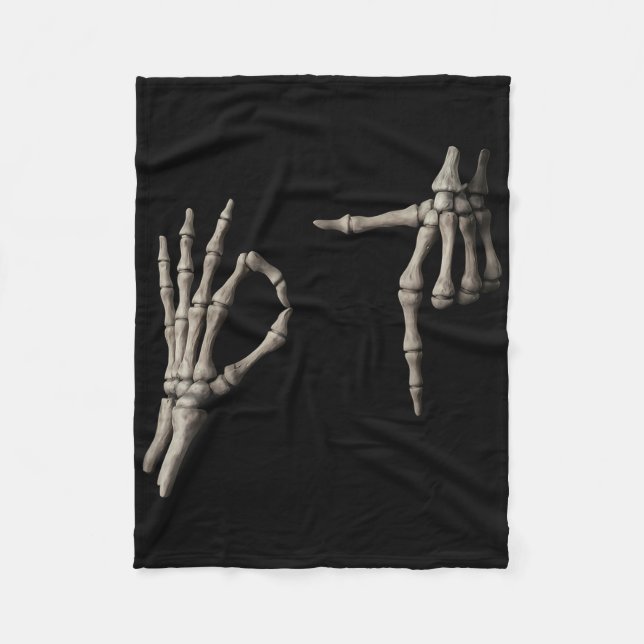 67 Meme Skeleton Hand 6 7 Halloween Six Seven Funn Fleece Blanket (Front)