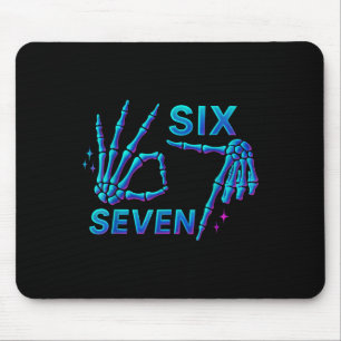 67 Meme Skeleton Hand 6 7 Halloween Six Seven Funn Mouse Pad