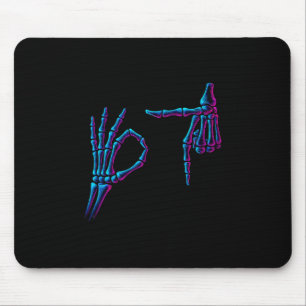 67 Meme Skeleton Hand 6 7 Halloween Six Seven Funn Mouse Pad