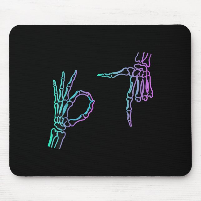 67 Meme Skeleton Hand 6 7 Halloween Six Seven  Mouse Pad (Front)